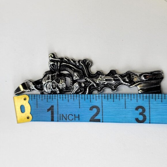 Skull Key Pendant Stainless Steel - Picture 7 of 9